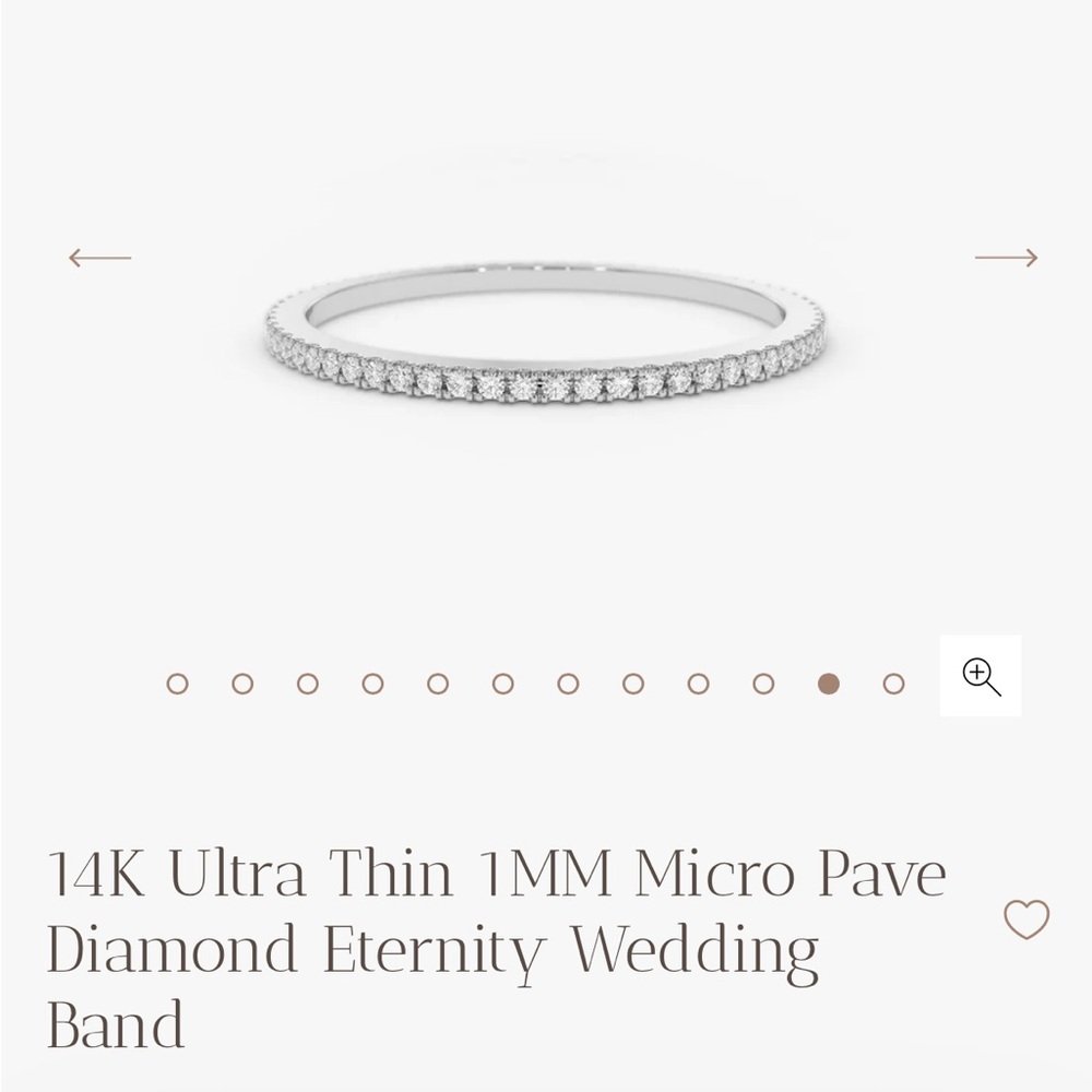 14K Ultra Thin Diamond Eternity Wedding Band